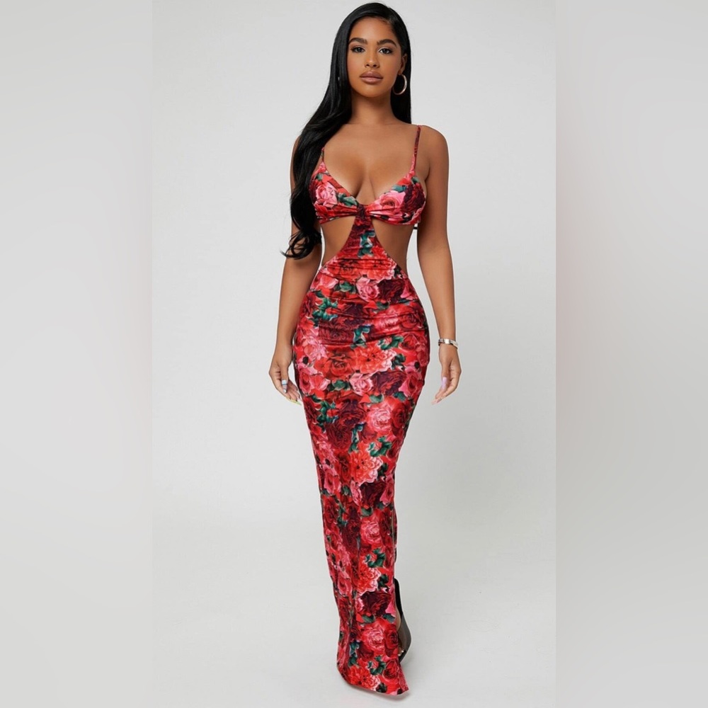 COPY - Womens Summer Dress Knot Front High Slit Dress